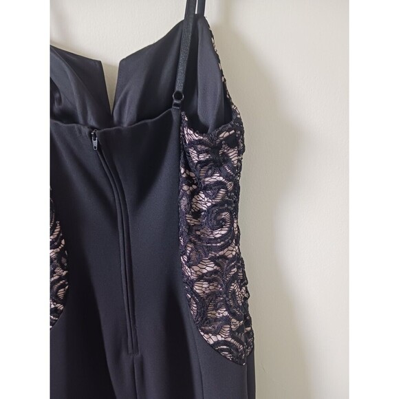 BCX Juniors Mini Bodycon Lace Dress Adjustable Straps Black Size11 - Picture 7 of 8